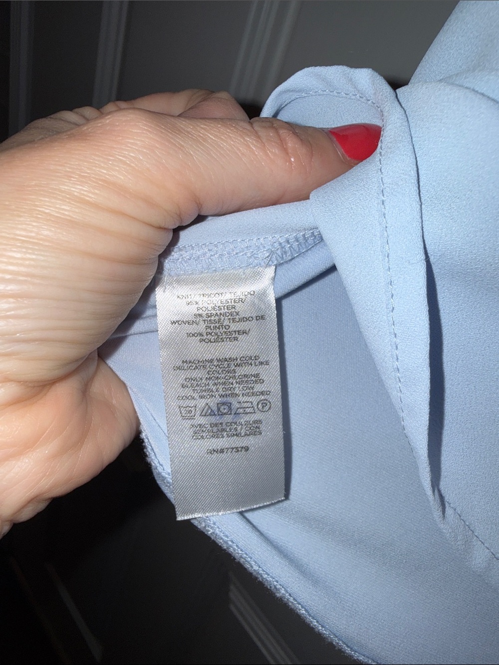 Ann Taylor Light Blue Ruffle Cap-Sleeve Button-Front Blouse - Picture 3 of 5
